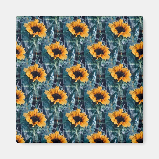 Imán Muchos girasoles soleados... (Frente)