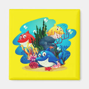 Imán Muchos tiburones Personalizado subacuático-23986