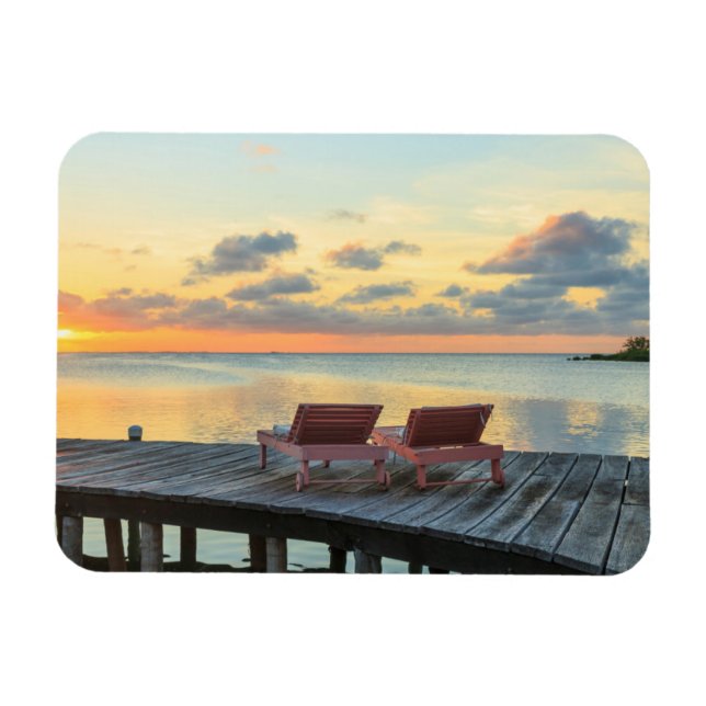 Imán Muelle con vista al océano, Belice (Horizontal)
