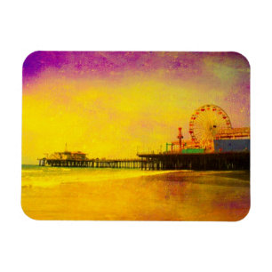 Imán Muelle de Santa Mónica amarillo y morado