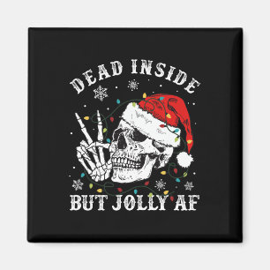 Imán Muertos Dentro Pero Jolly Af Skeleton Santa Navida