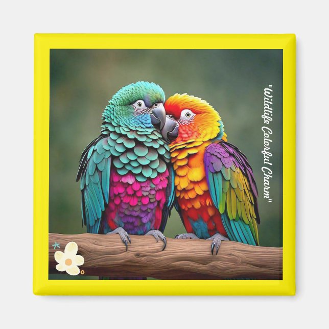 Imán "Muestra de fotografía de loro" (Frente)