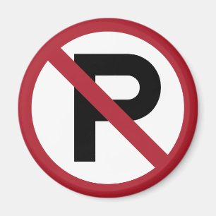 Imán Muestra del símbolo del estacionamiento prohibido
