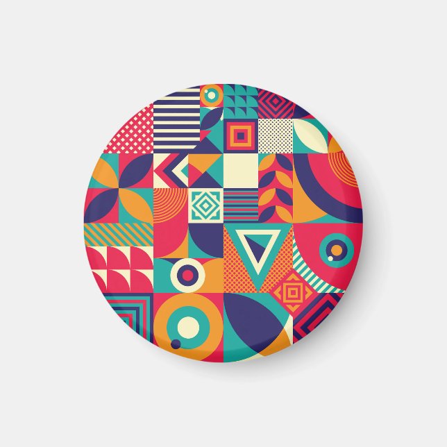 Imán Muestra formas geométricas abstractas, patrón sin  (Frente)