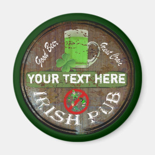 Imán Muestra irlandesa personalizada del pub
