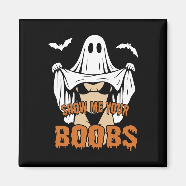Imán Muéstrame tu Fantasma Fantasma Retro Halloween (Frente)