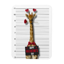 Imán Mugshot Guilty Giraffe Gracioso Feliz Día de San V
