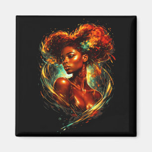 Imán Mujer Afroamericana Arte Negro Precioso