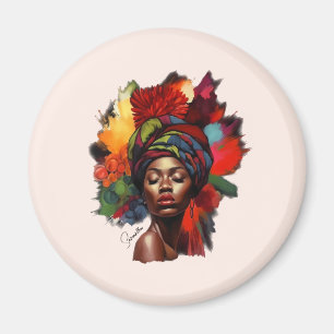 Imán Mujer afroamericana empoderada