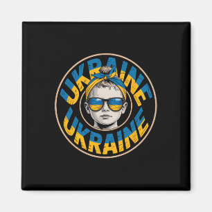 Imán Mujer al estilo retro de Ucrania Gráfico Orgullo C