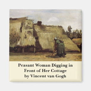 Imán Mujer campesina cavando cabaña de Vincent van Gogh