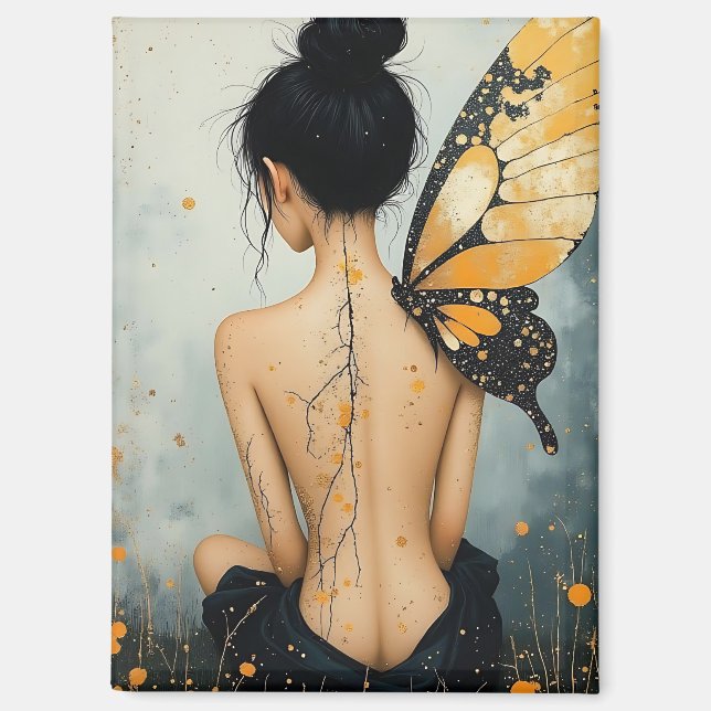 Imán Mujer caprichosa abstracta (Anverso)