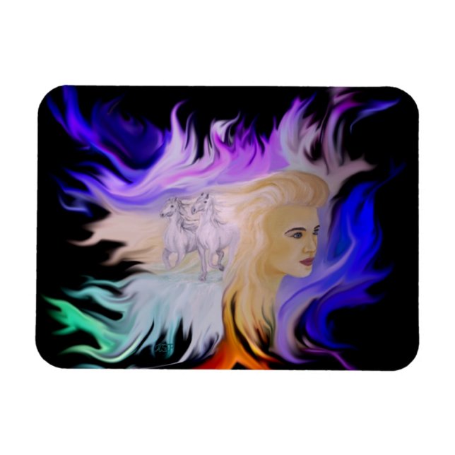 Imán Mujer con caballo (Horizontal)