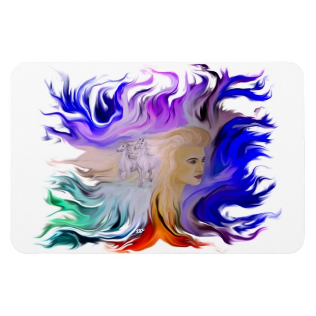 Imán Mujer con caballo (Horizontal)