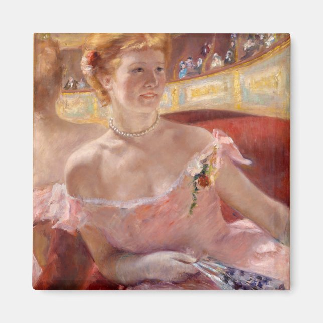 Imán Mujer con collar de perla | Mary Cassatt (Frente)