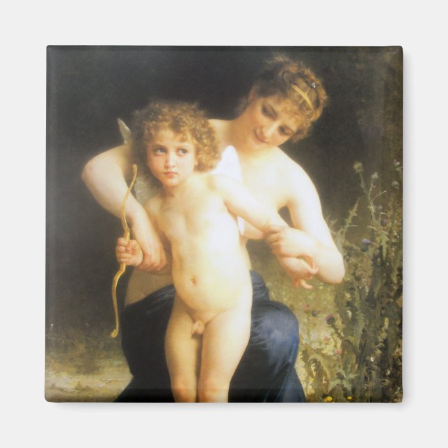 Imán Mujer con Cupido, Bouguereau (Frente)