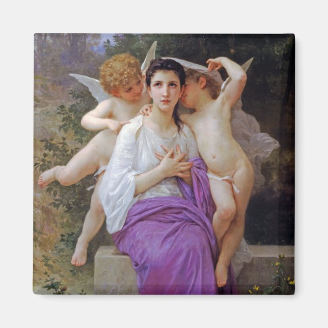 Imán Mujer con Cupido, Bouguereau (Frente)