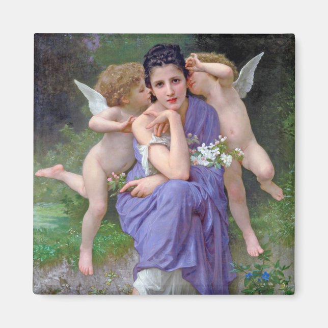 Imán Mujer con Cupido, Bouguereau (Frente)