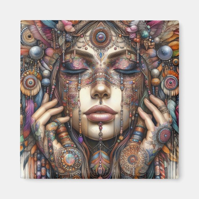 Imán Mujer con elaborada fundamentación de inspiración  (Frente)