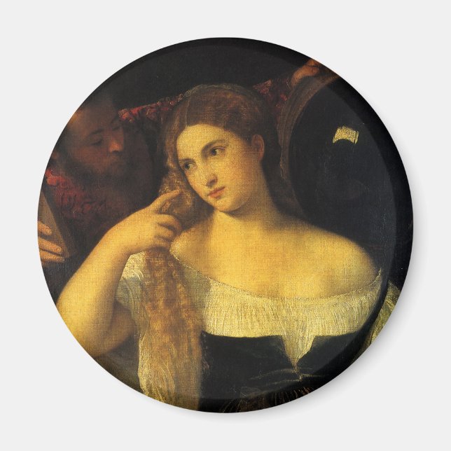 Imán Mujer con espejo de un renacimiento titiano (Frente)