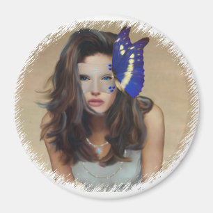 Imán Mujer con la máscara de la mariposa