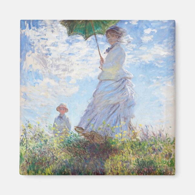Imán Mujer con parasol de Claude Monet (Frente)