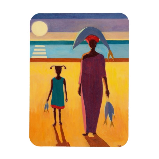 Imán Mujer con peces (Vertical)