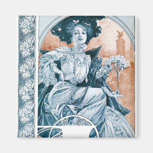 Imán Mujer con Rosa, Mucha