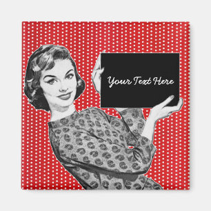 Imán Mujer con Rótulo de los años 50