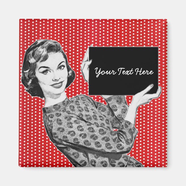 Imán Mujer con Rótulo de los años 50 (Frente)