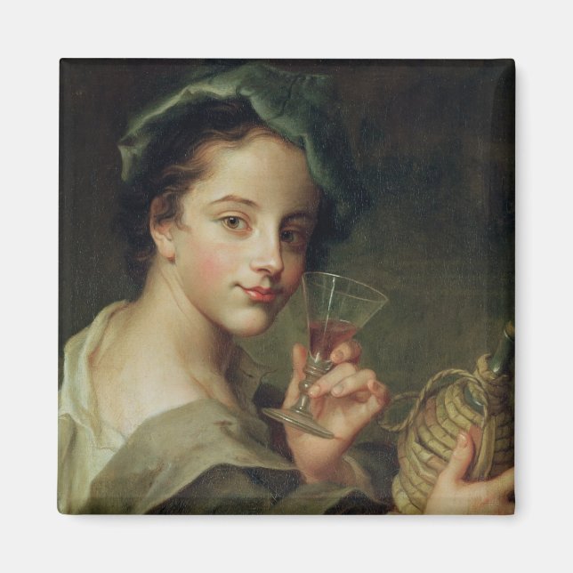 Imán Mujer con un vaso de vino (Frente)