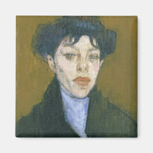 Imán Mujer con una bufanda azul, c.1912 (aceite en