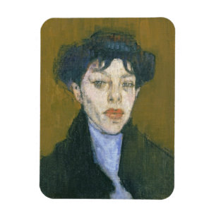 Imán Mujer con una bufanda azul, c.1912 (aceite en