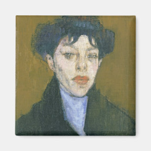 Imán Mujer con una bufanda azul, c.1912 (aceite sobre l