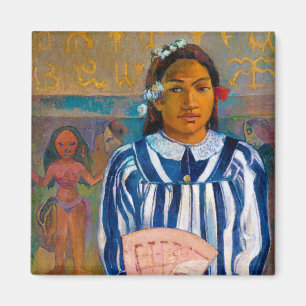 Imán Mujer con ventilador, Gauguin