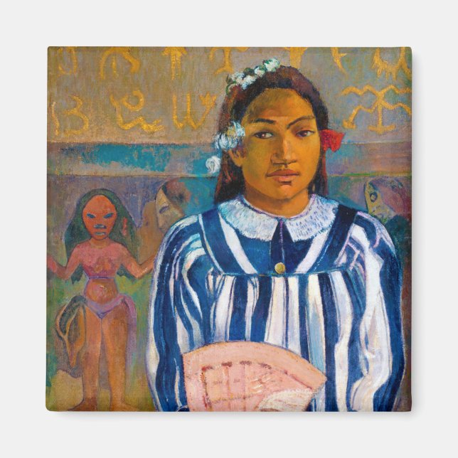 Imán Mujer con ventilador, Gauguin (Frente)