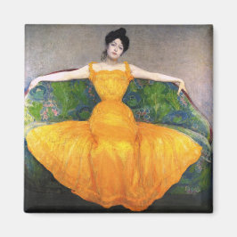 Imán Mujer con vestido amarillo (por Max Kurzweil)