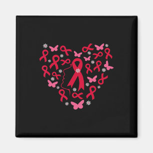 Imán Mujer Corazón Apoya Guerrera del Cáncer de Sangre