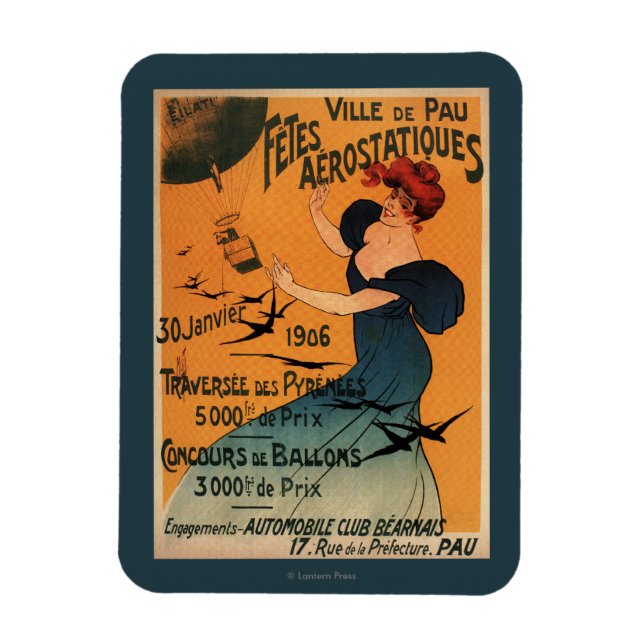 Imán Mujer de cabeza roja espera a Poster de pájaros de (Vertical)