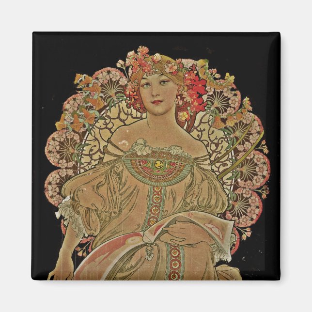 Imán Mujer de champán en negro (Frente)