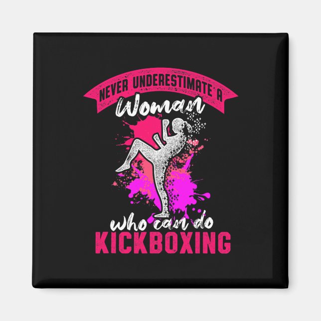 Imán Mujer de kickboxing Entrenamiento de kickboxing  (Frente)
