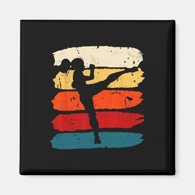 Imán Mujer de kickboxing Kickboxer Karate Boxeo Lucha d (Frente)
