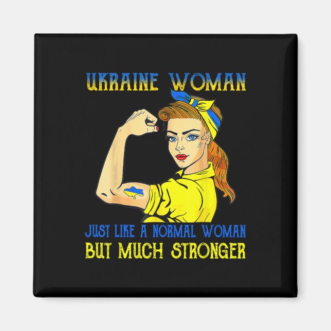 Imán Mujer de Ucrania más fuerte como una mujer normal  (Frente)