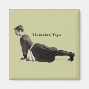 Imán Mujer de Yoga Victoriano Vintage en Impresión de P