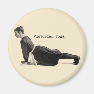 Imán Mujer de Yoga Vintage haciendo al alza frente a la