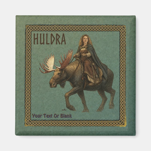 Imán Mujer del Bosque Huldra Nórdica (Frente)