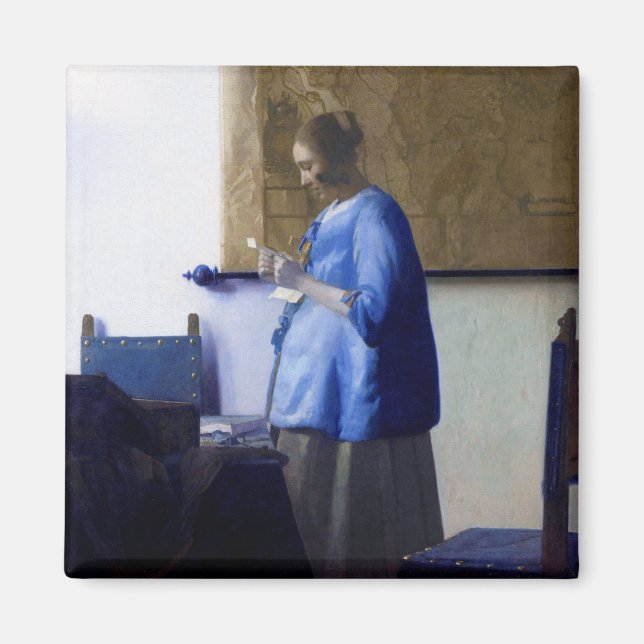 Imán Mujer en azul, Johannes Vermeer (Frente)