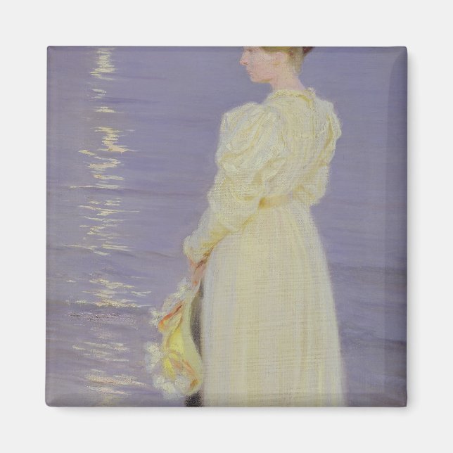 Imán Mujer en blanco en una playa, 1893 (Frente)