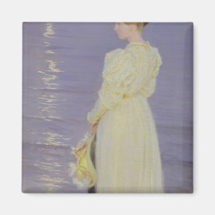 Imán Mujer en el blanco en una playa, 1893