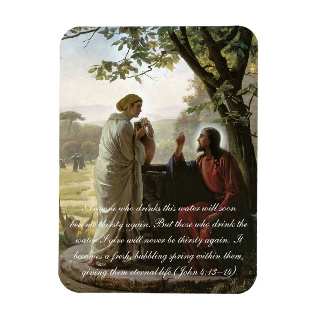 Imán Mujer en el pozo, religiosa (Vertical)